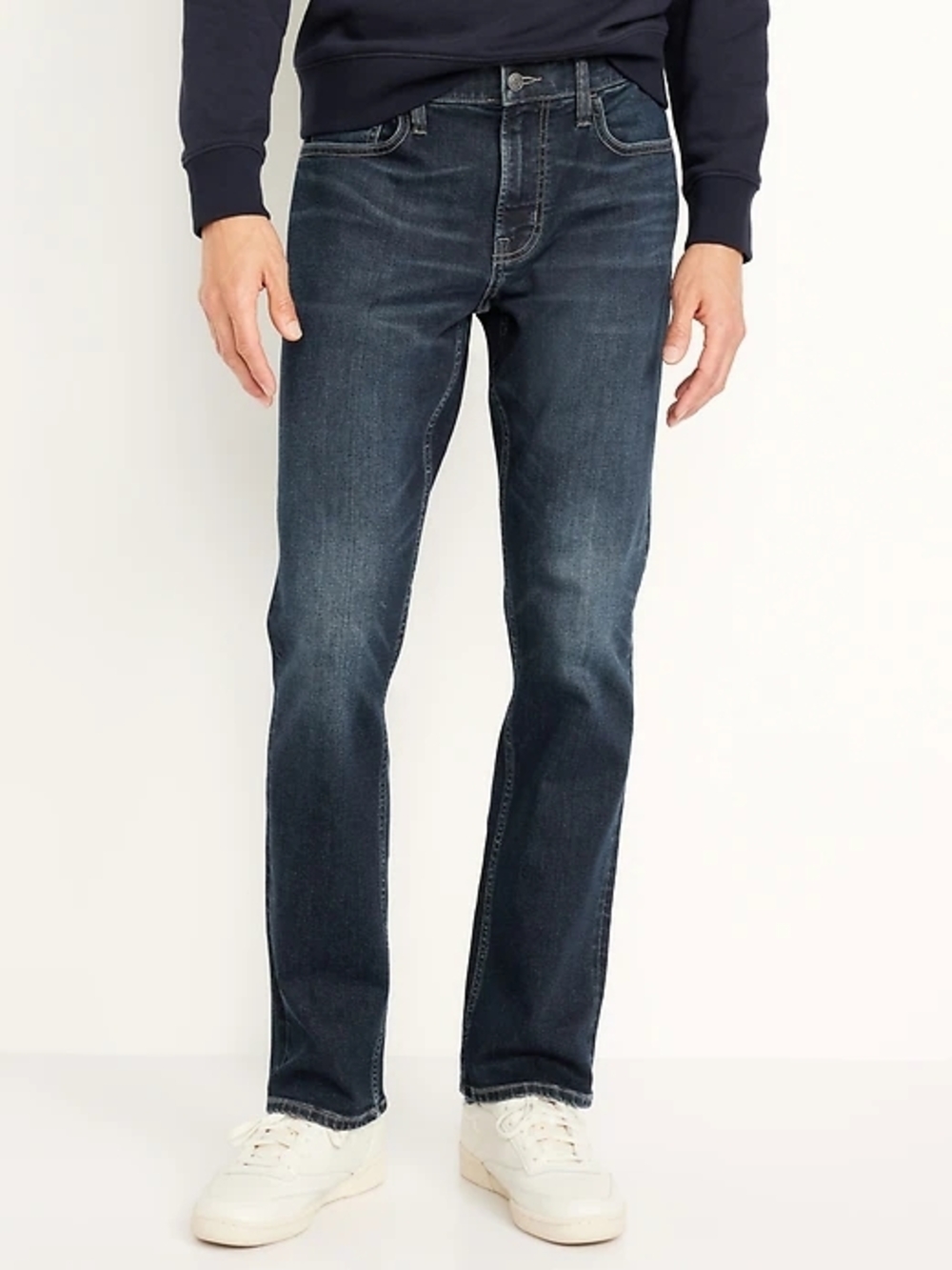 NWT Old Navy 360 Stretch Men's Straight Jeans in Dark Blue Size 46x32